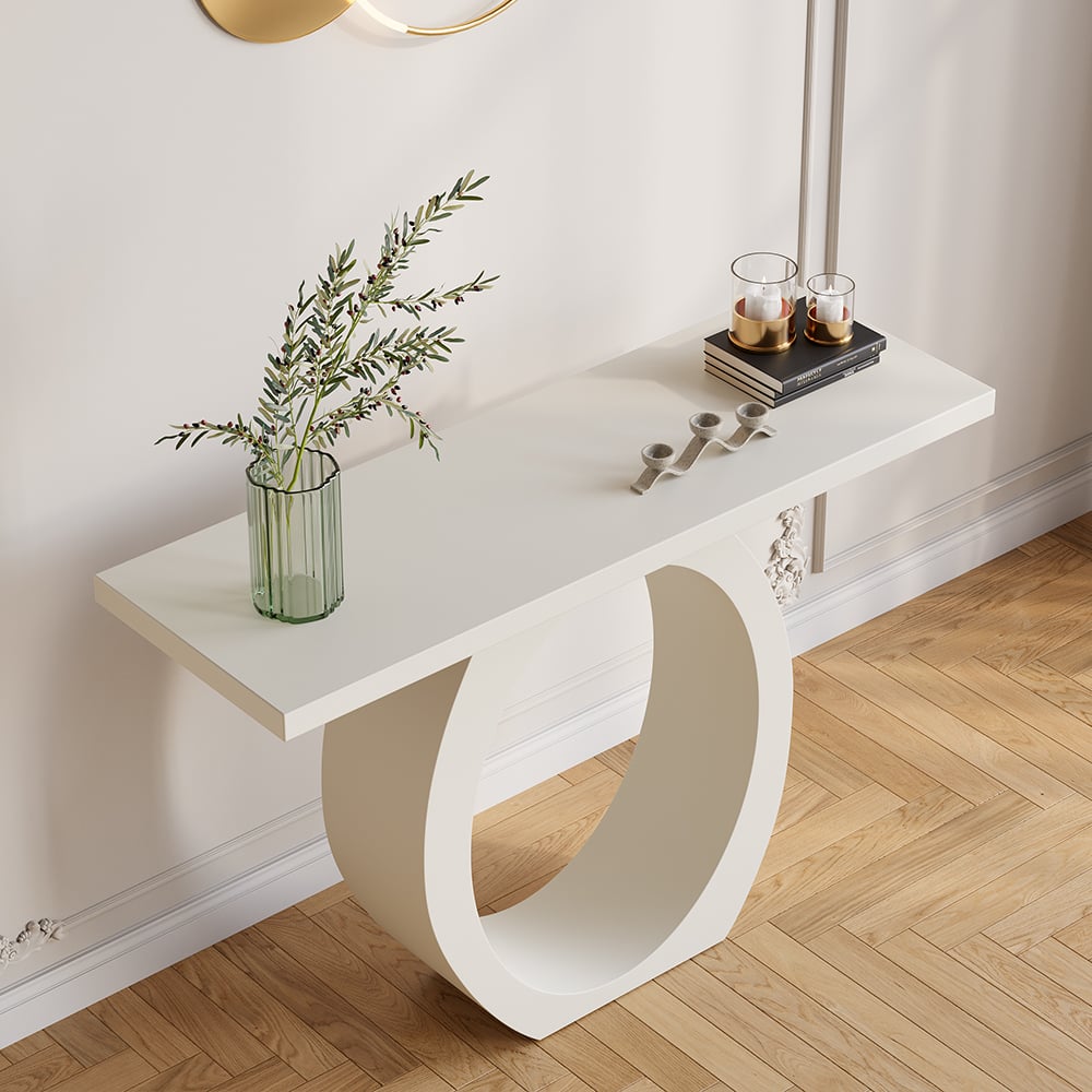 Japandi White Console Table - Japandi