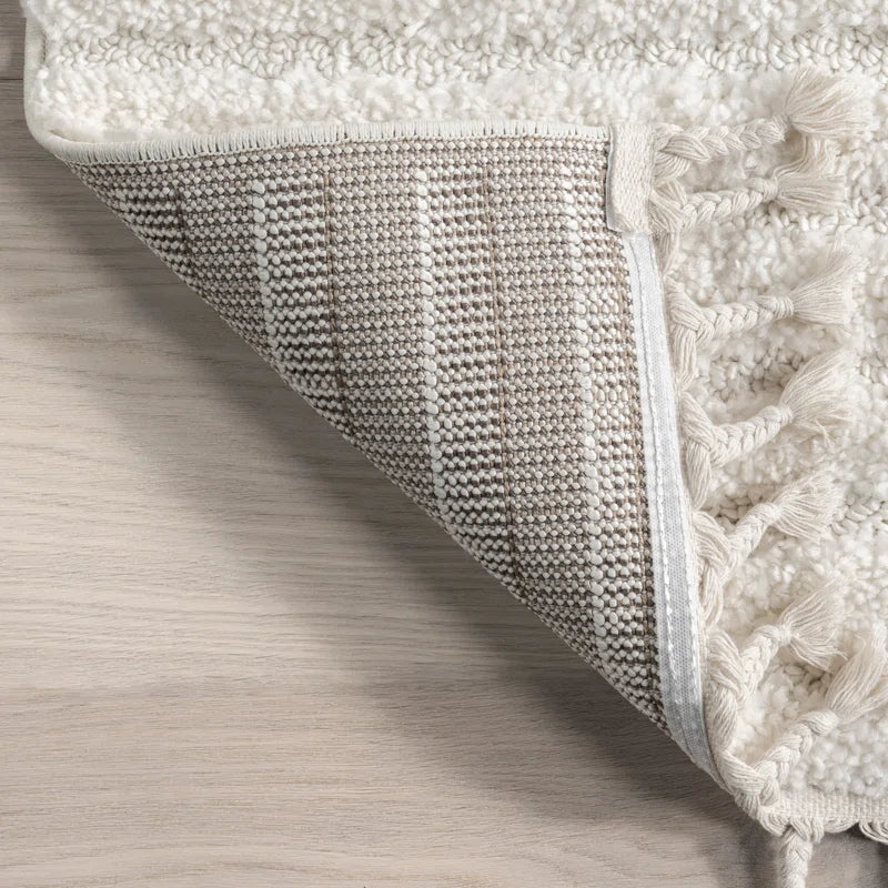 Japandi Geometric Shag Tassel Rug - Japandi