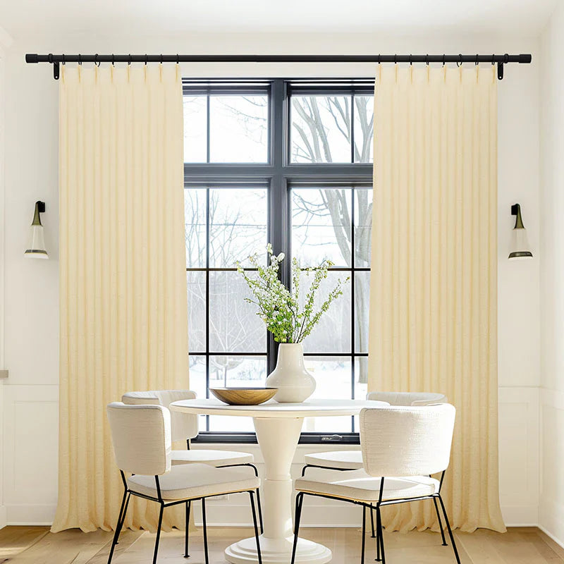 Japandi Cotton Blackout Curtains | Pleated - Japandi