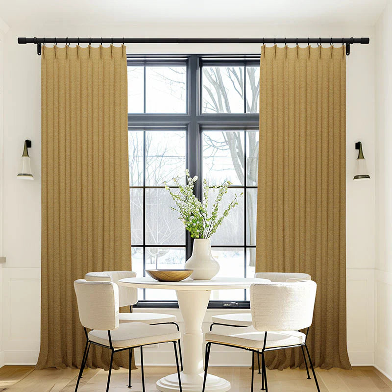 Japandi Cotton Blackout Curtains | Pleated - Japandi