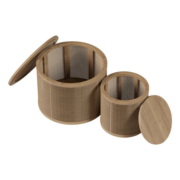 Japandi Rattan Coffee Table Set - Japandi