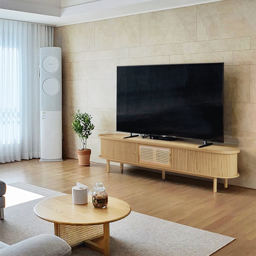 Japandi Rattan TV Stand - Japandi
