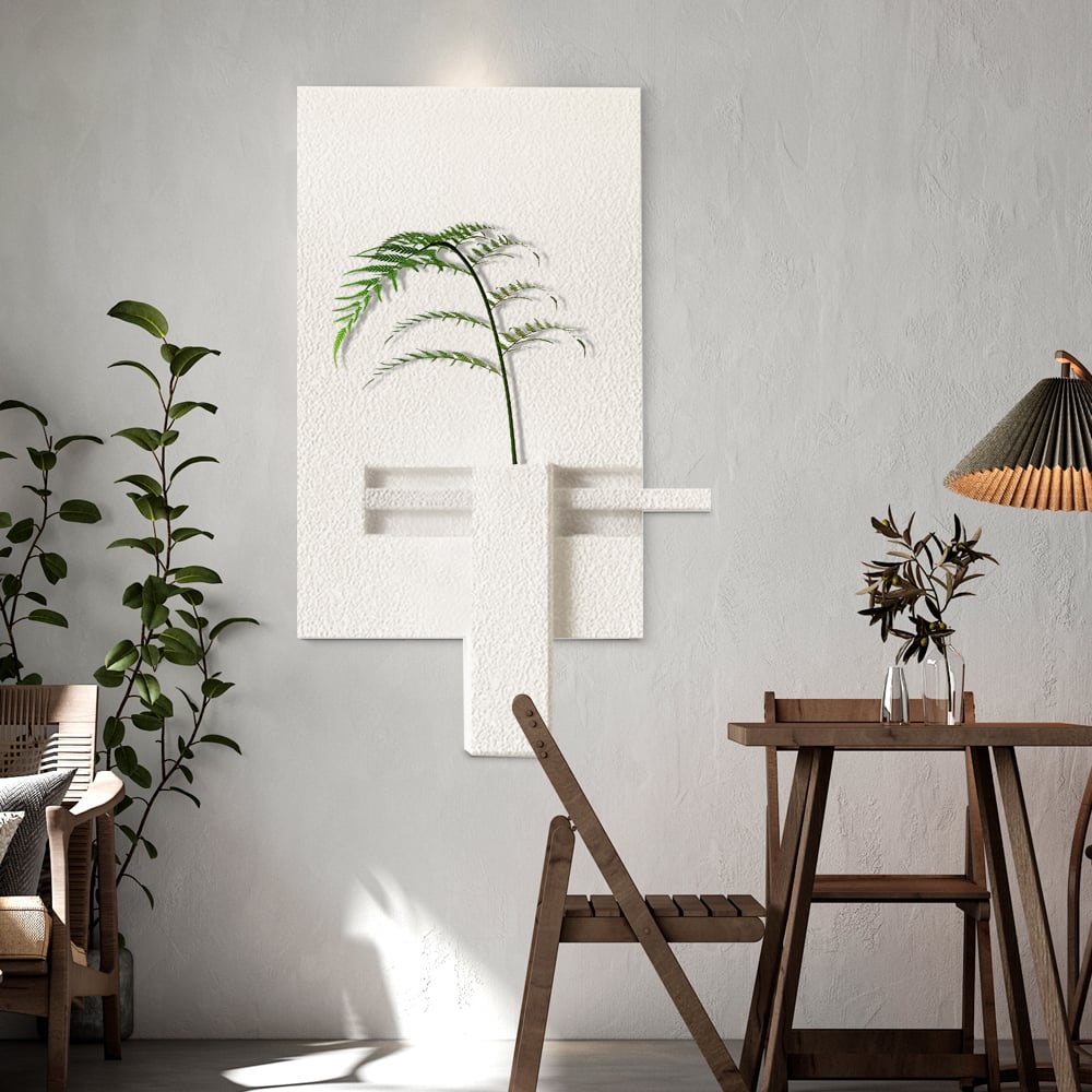 Japandi 3D Wall Art With Vase - Japandi