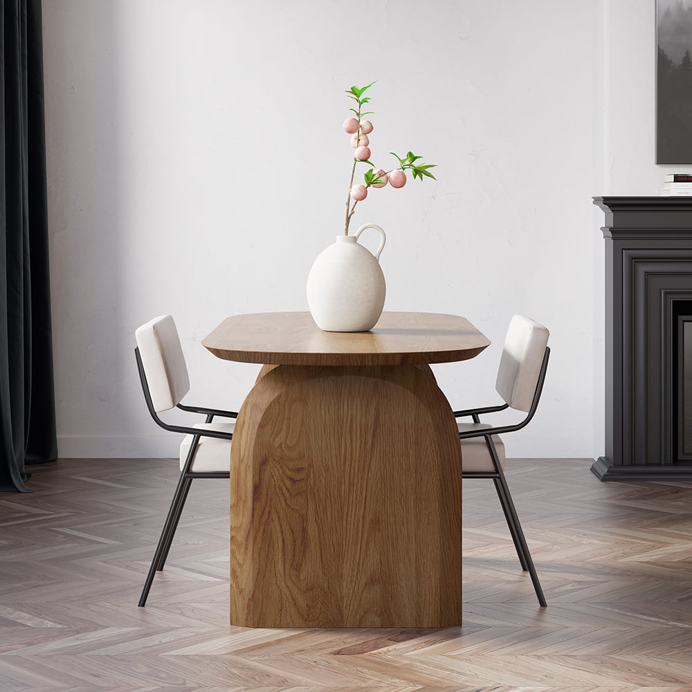 Japandi Oval Wood Table for 4 - Japandi