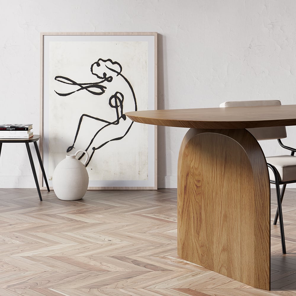 Japandi Oval Wood Table for 4 - Japandi