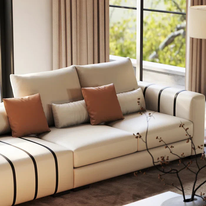 Japandi Faux Leather sofa - Japandi