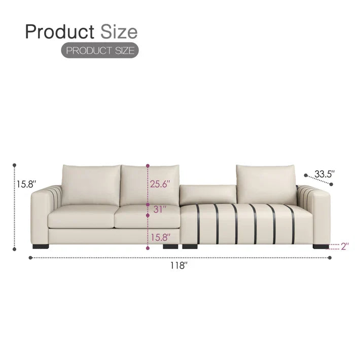 Japandi Faux Leather sofa - Japandi