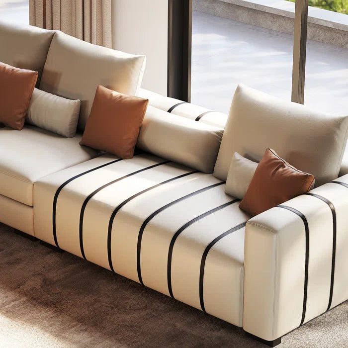 Japandi Faux Leather sofa - Japandi