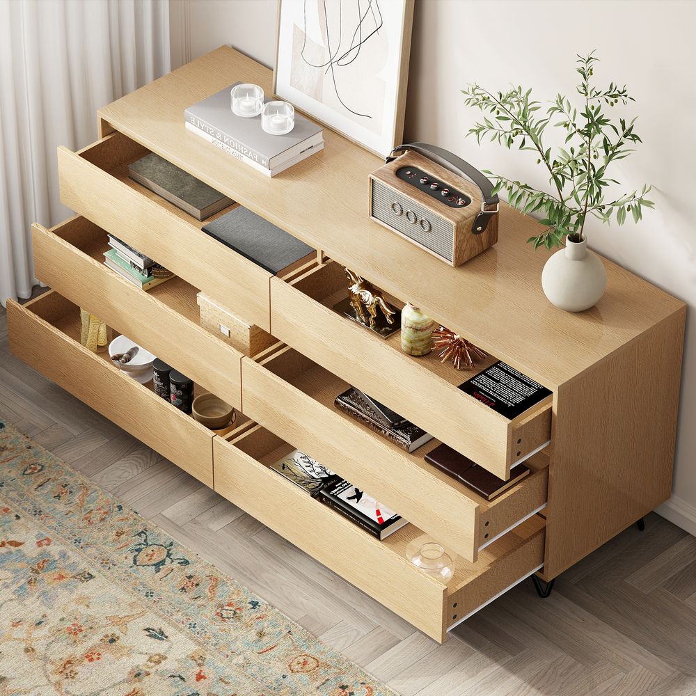 Japandi Rustic Wood Dresser - Japandi