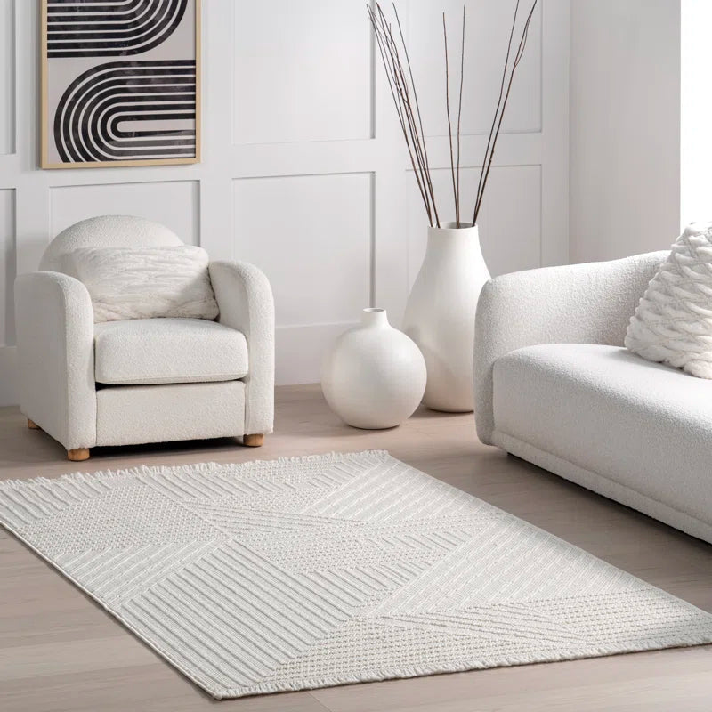 Japandi Geometric Woven Rug - Japandi