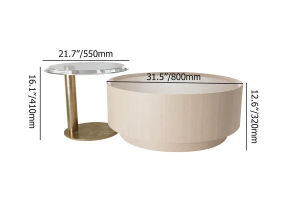 Japandi Storage Coffee Table Set - Japandi