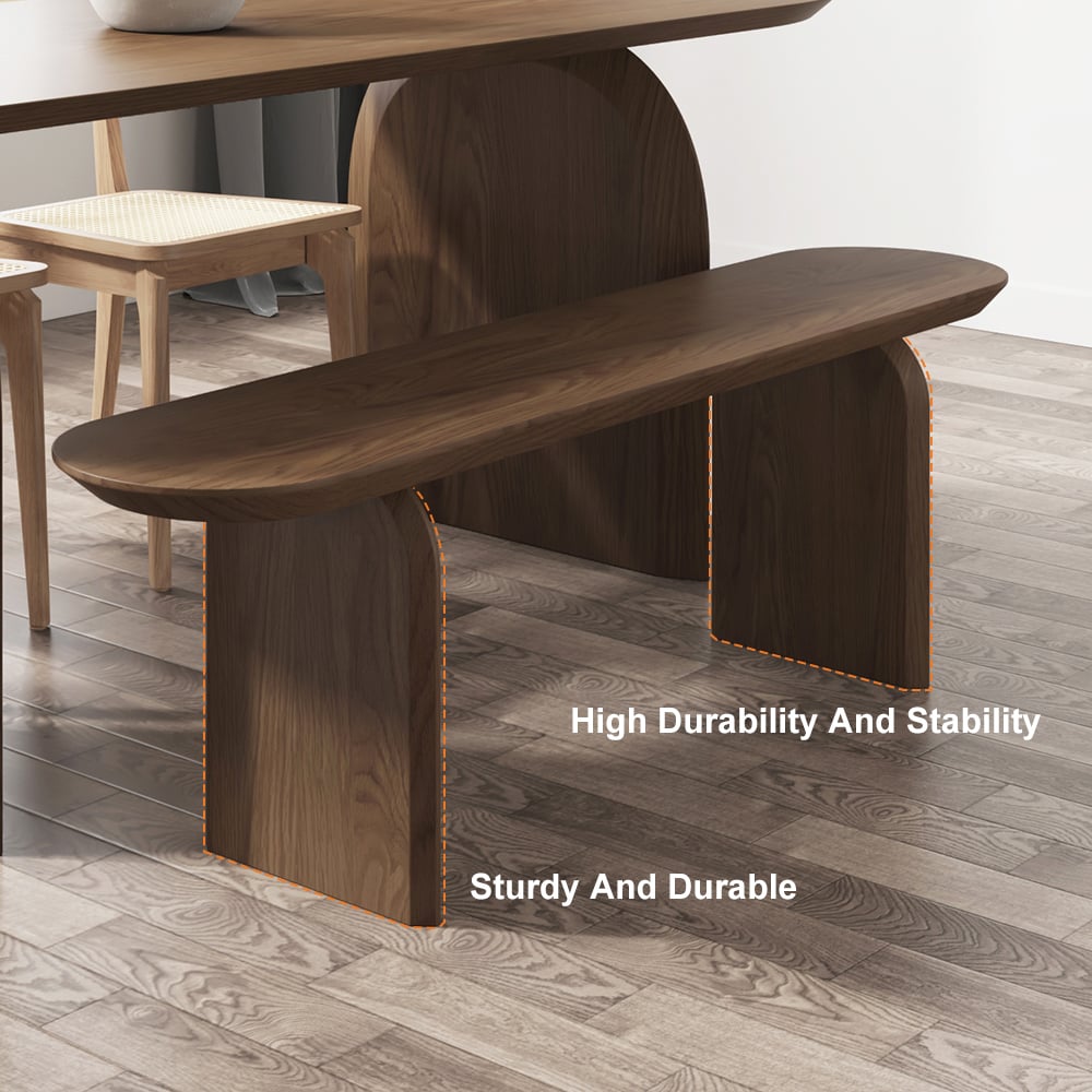 Japandi Oval Wood Bench - Japandi