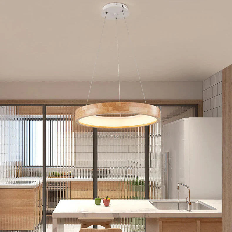 Japandi Wooden LED Pendant Light - Japandi