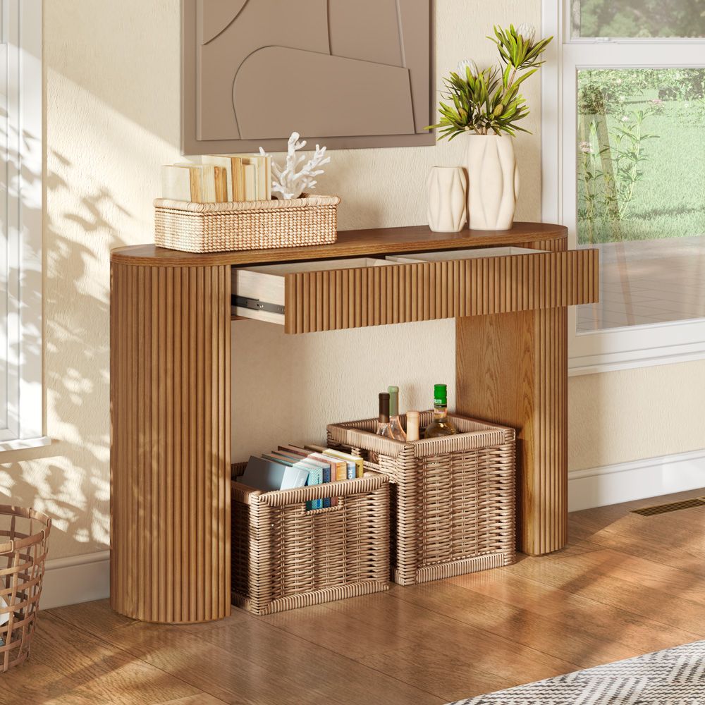 Japandi Grille Design Console Table - Japandi