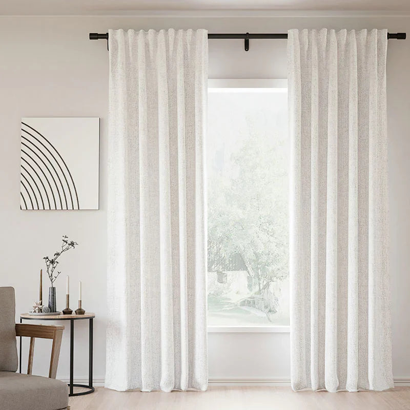 Japandi Linen Blackout Curtains | Soft Top - Japandi