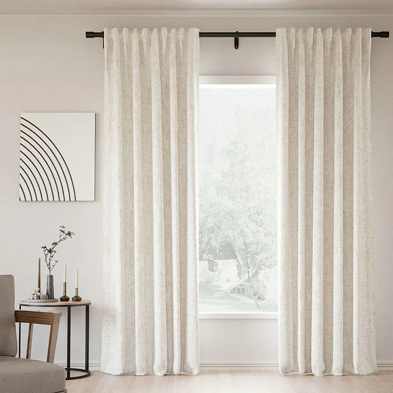Japandi Linen Blackout Curtains | Soft Top - Japandi