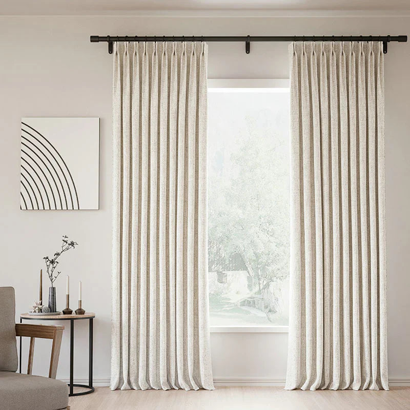 Japandi Linen Blackout Curtains | Pleated - Japandi
