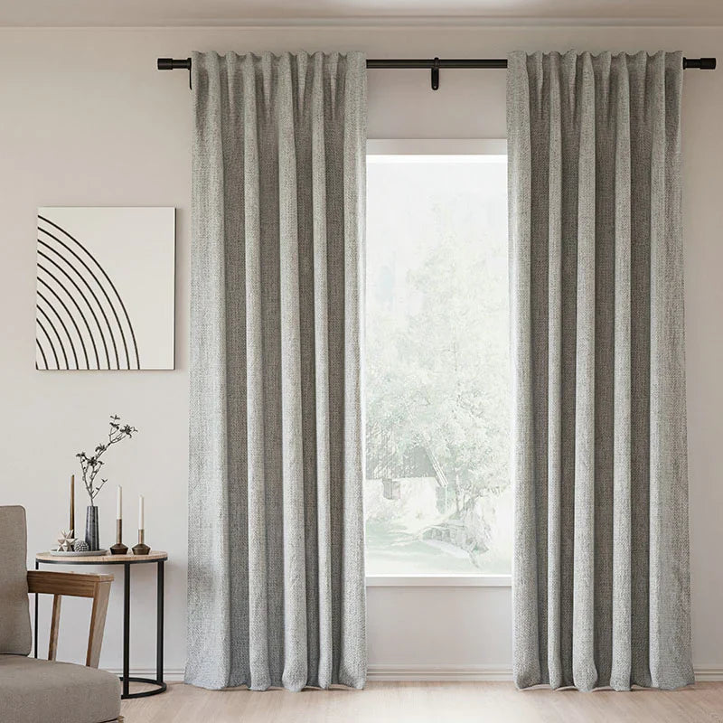 Japandi Linen Blackout Curtains | Soft Top - Japandi