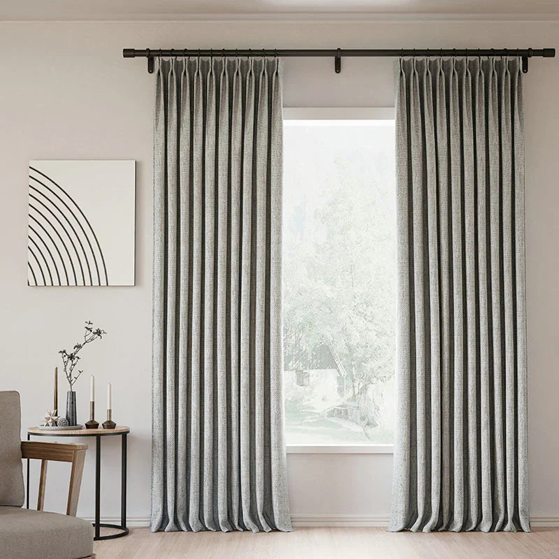 Japandi Linen Blackout Curtains | Pleated - Japandi