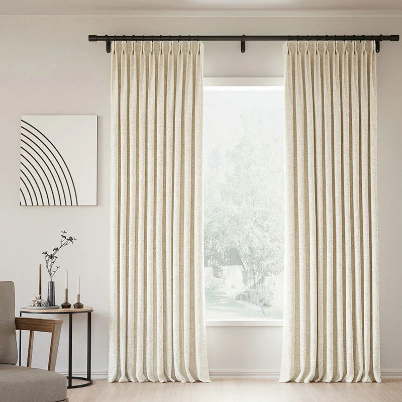 Japandi Linen Blackout Curtains | Pleated - Japandi