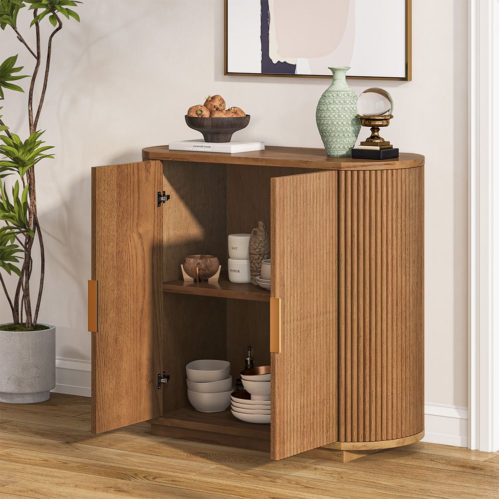 Japandi Tall Grille Design Sideboard - Japandi
