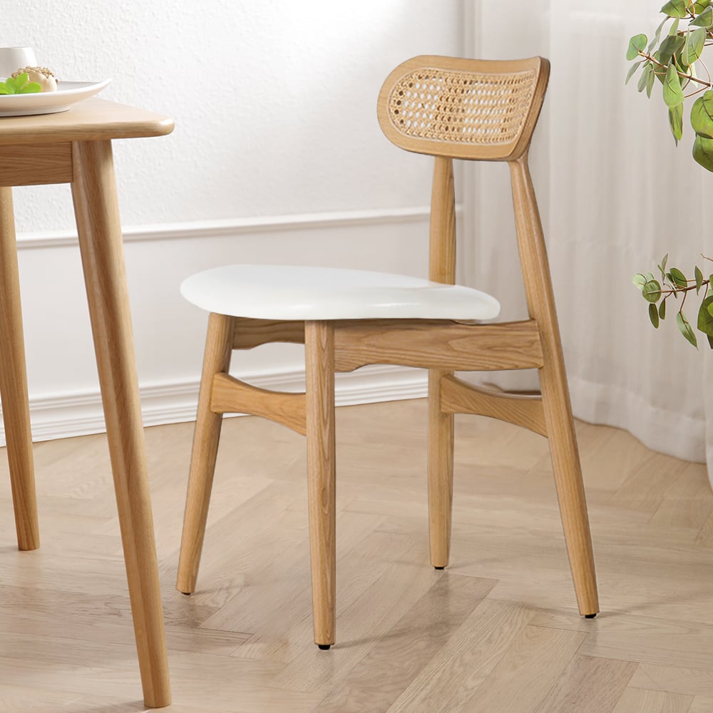 Japandi Rattan Upholstered Chair - Japandi