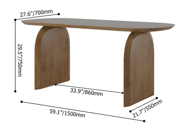 Japandi Oval Wood Table for 4 - Japandi