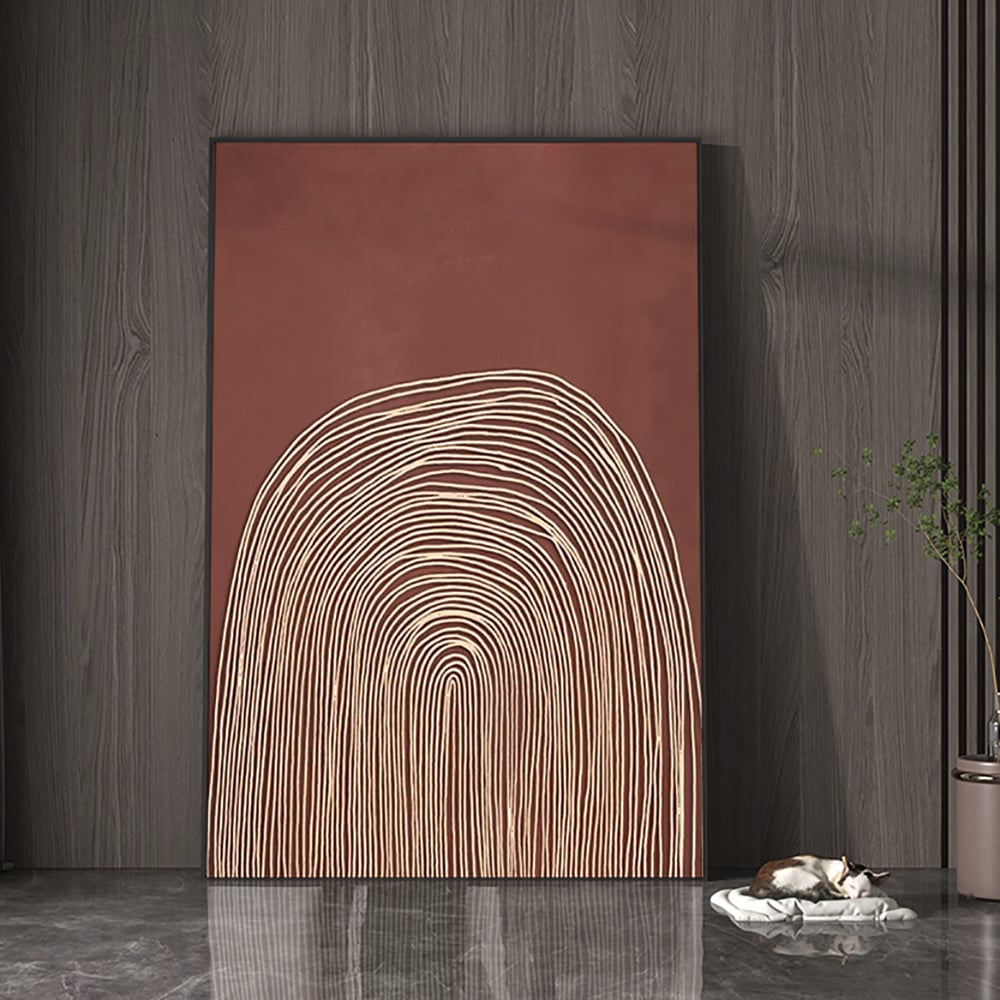 Japandi Red & Gold Wall Art - Japandi