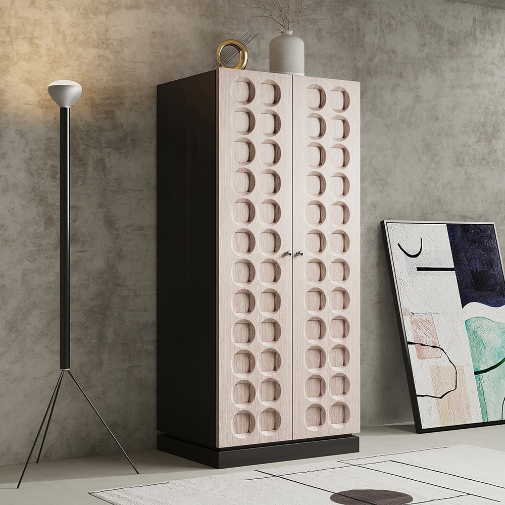 Japandi Washed White Wardrobe Closet - Japandi