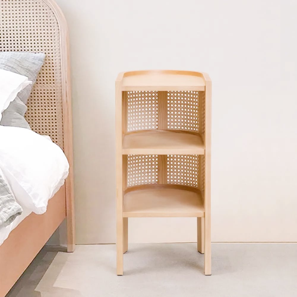 Japandi Rattan Nightstand - Japandi
