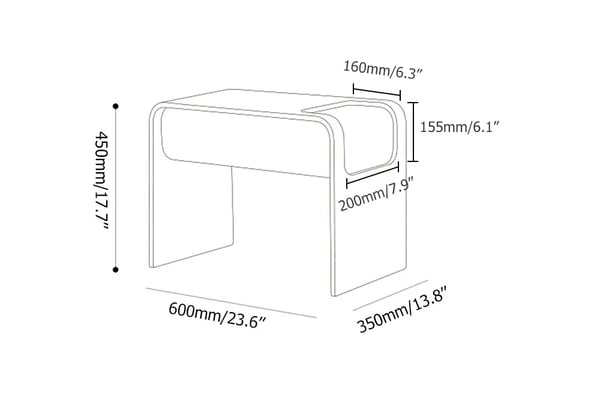 Japandi C-Style End Table - Japandi