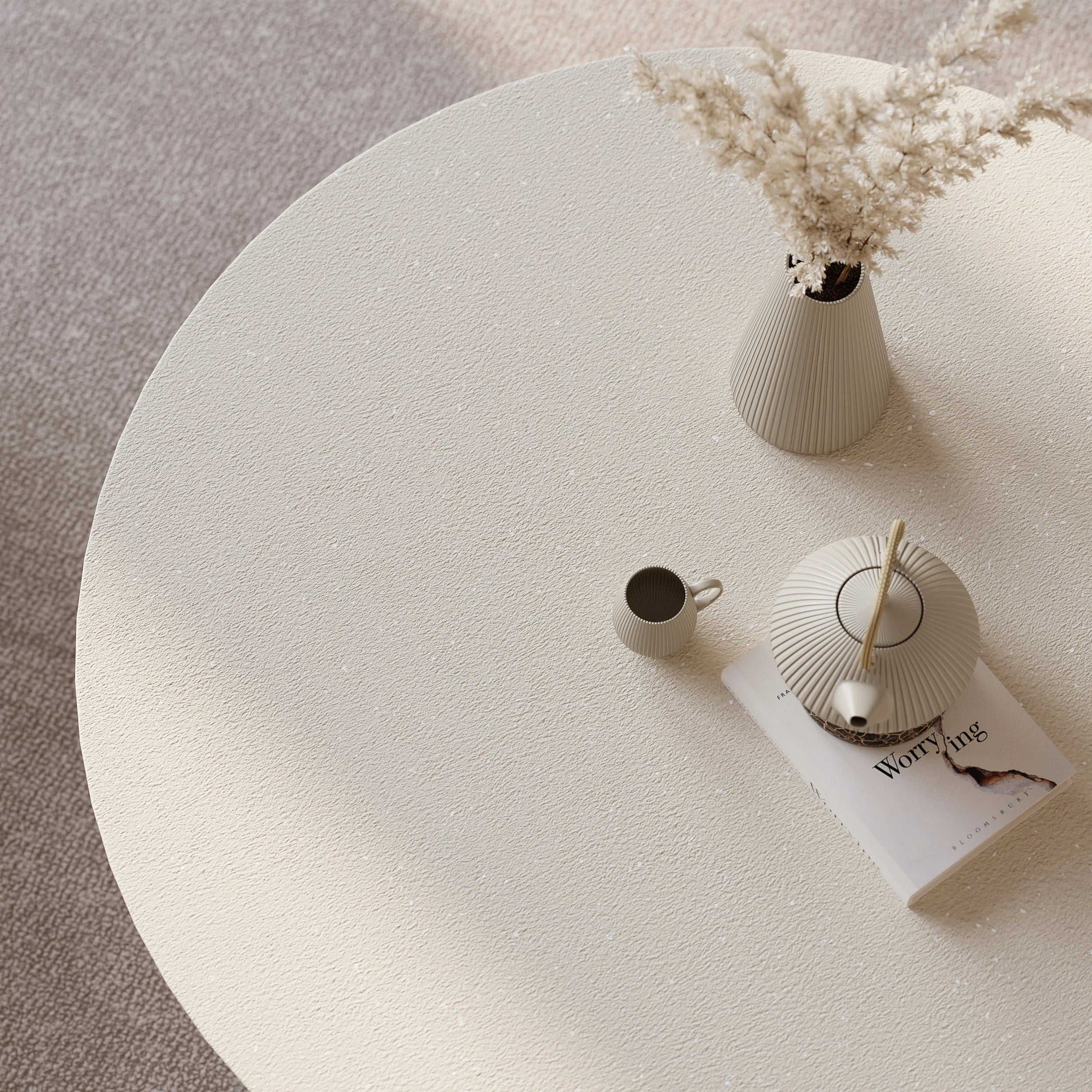 Japandi Concrete & Wood Coffee Table - Japandi