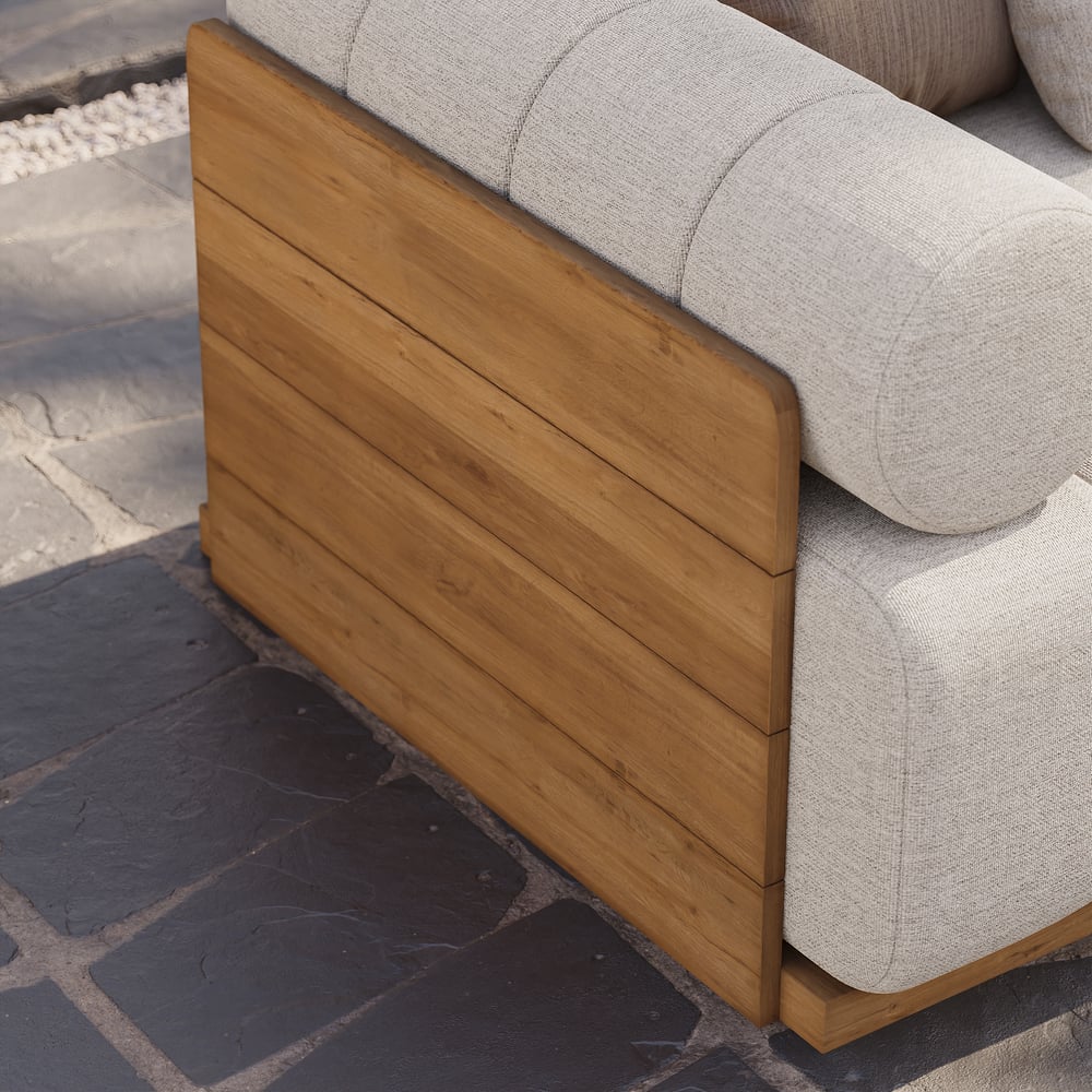 Japandi 4-Piece Modular Teak Outdoor Sofa Set - Japandi