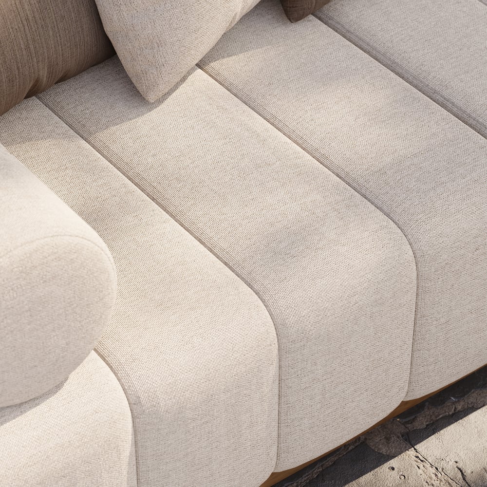 Japandi 4-Piece Modular Teak Outdoor Sofa Set - Japandi