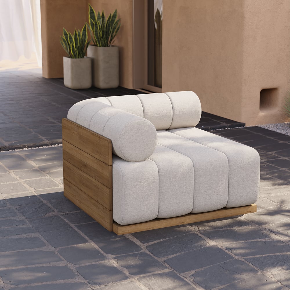 Japandi 4-Piece Modular Teak Outdoor Sofa Set - Japandi
