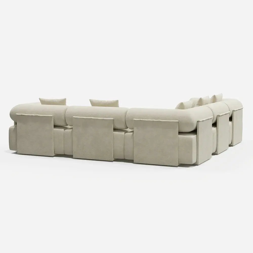 Japandi Velvet L-Shape Sectional Sofa - Japandi