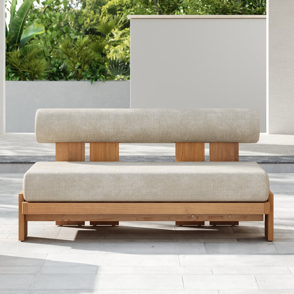 Japandi 4-Piece Outdoor Teak Sofa Set With Coffee Table - Japandi