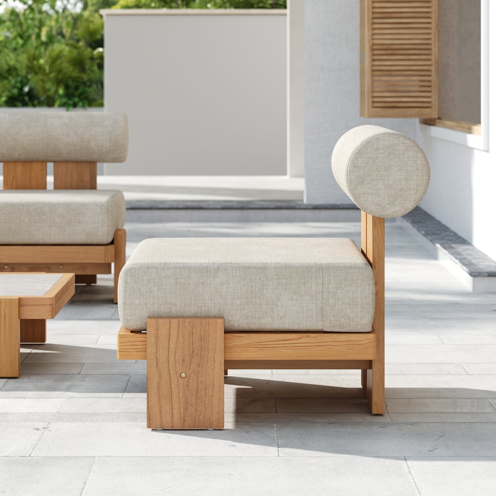 Japandi 4-Piece Outdoor Teak Sofa Set With Coffee Table - Japandi