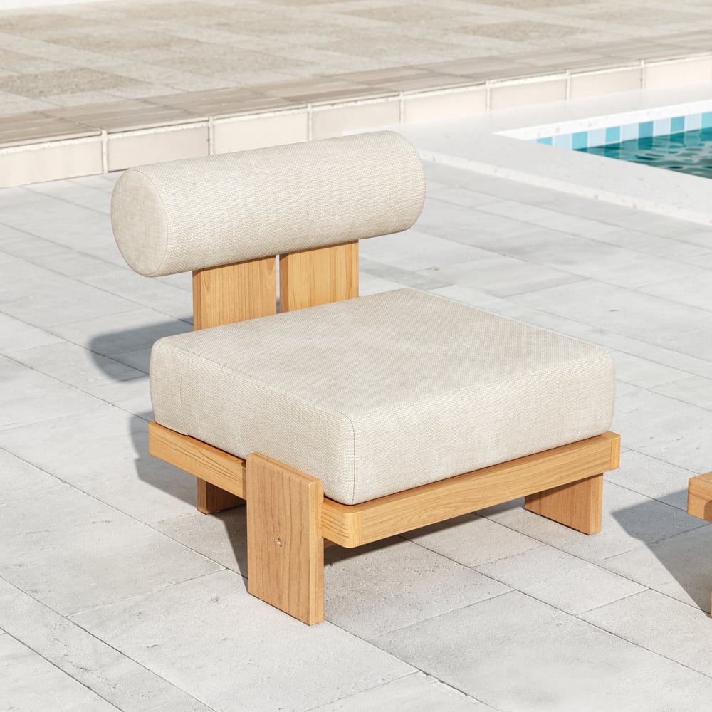 Japandi 4-Piece Outdoor Teak Sofa Set With Coffee Table - Japandi
