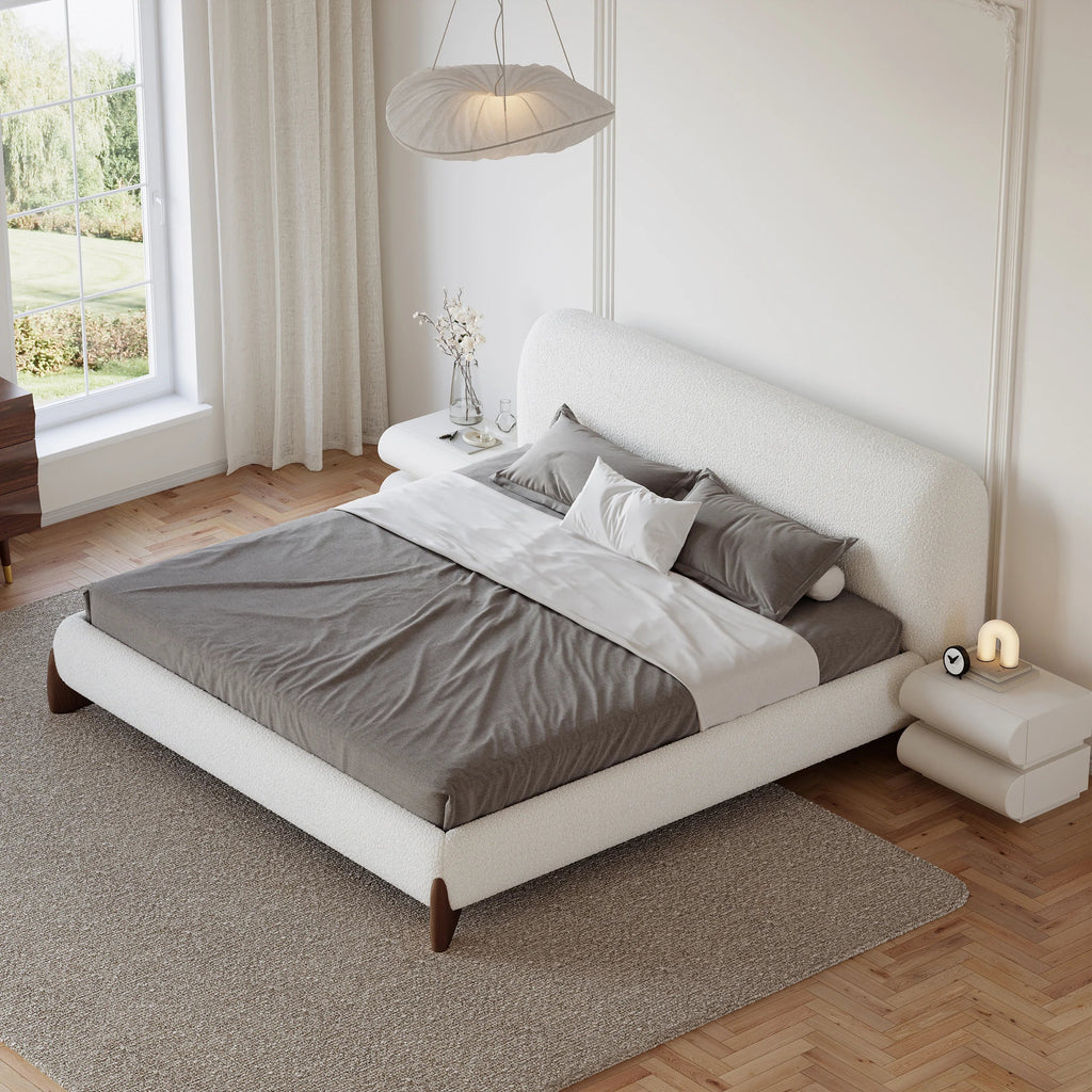 Japandi King-size Boucle Bed - Japandi