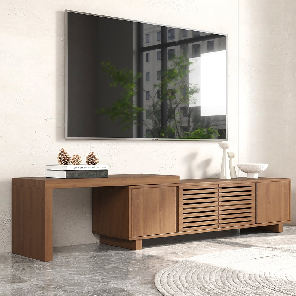 Japandi Walnut TV Stand - Japandi