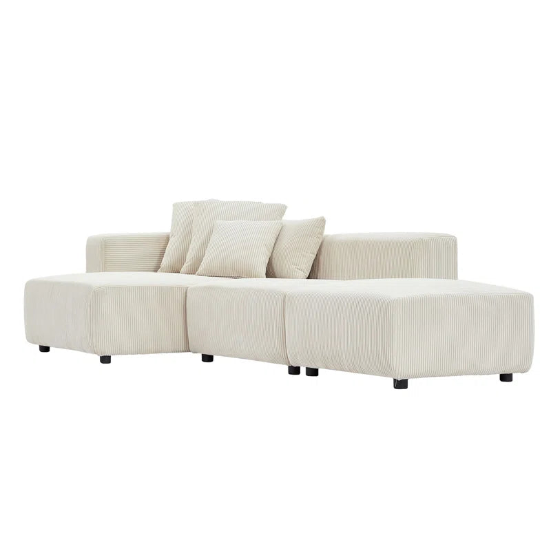 Japandi Corduroy Sofa & Chaise - Japandi