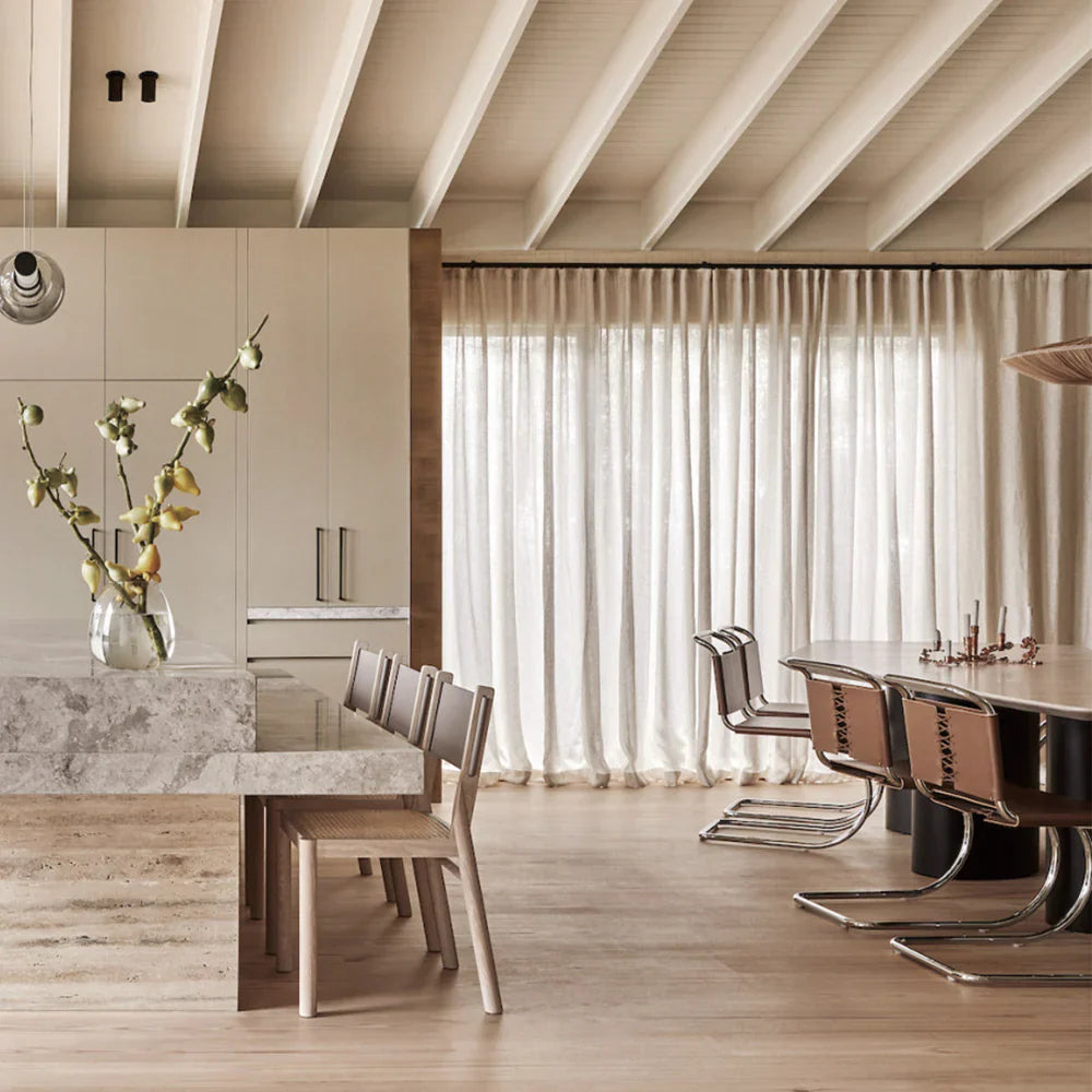 Japandi Airy Linen Curtains | Soft Top - Japandi