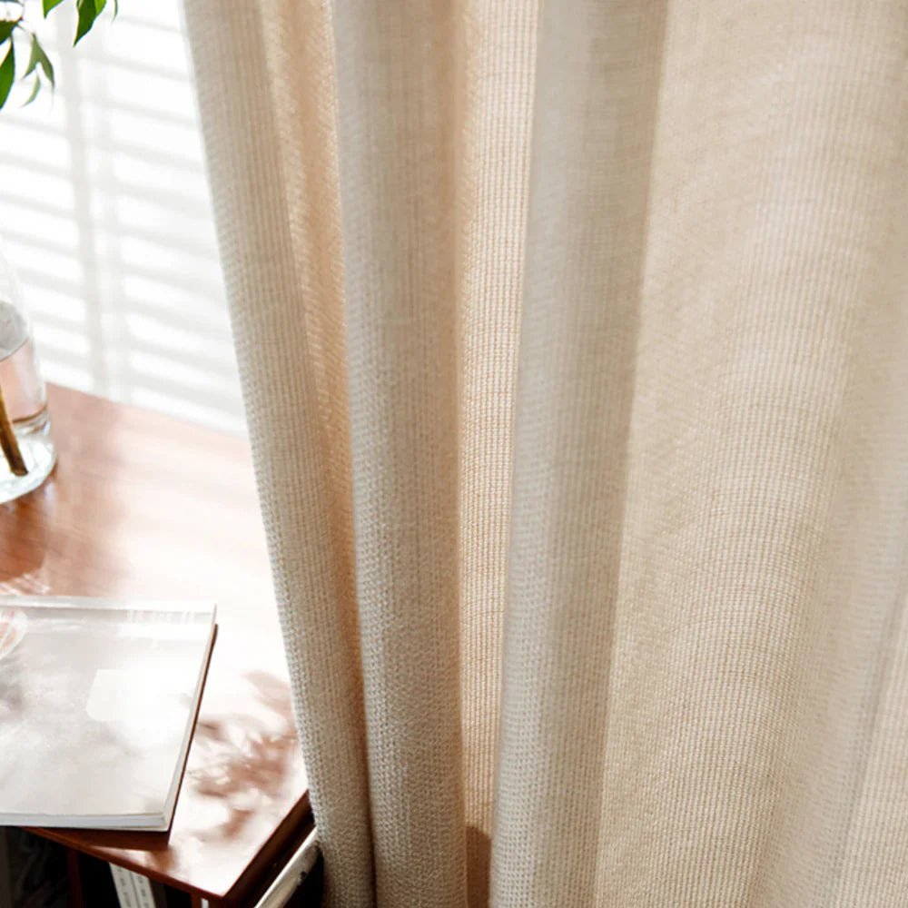 Japandi Airy Sheer Curtains | Pleated - Japandi