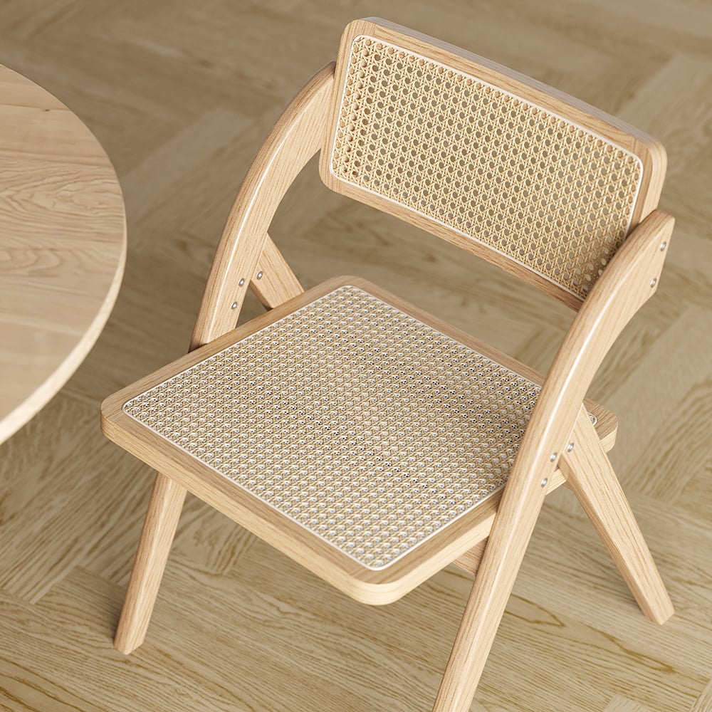 Japandi Rattan Folding Chair (x2) - Japandi