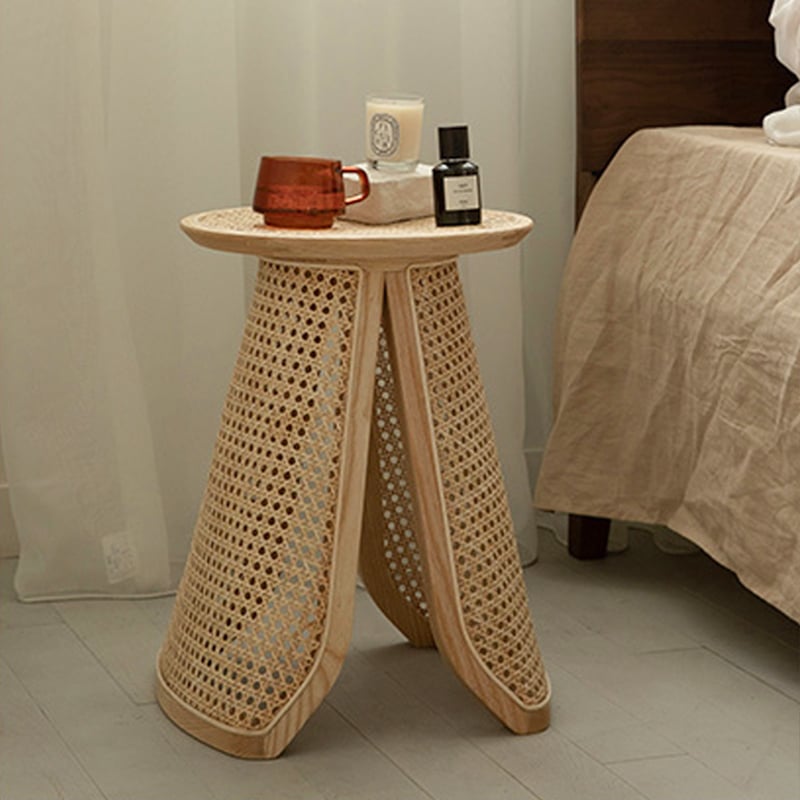 Japandi Rattan Side Table - Japandi