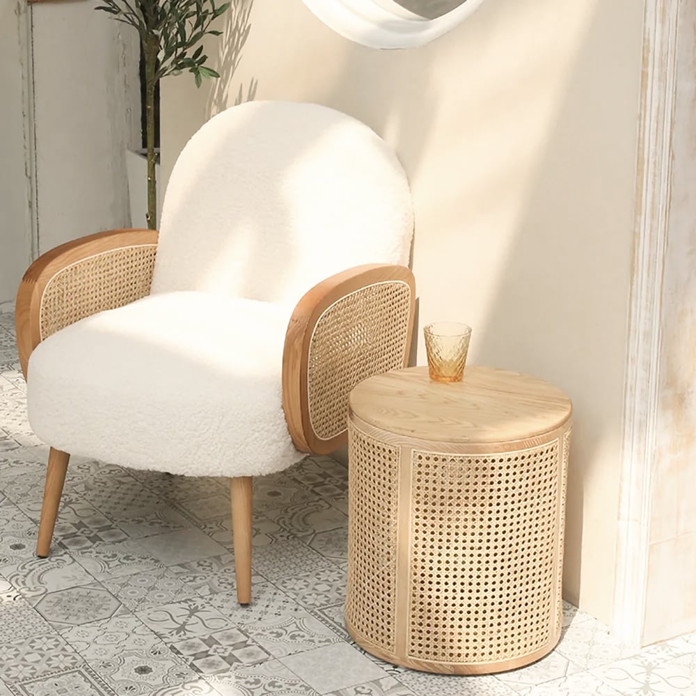 Japandi End Table with Storage - Japandi