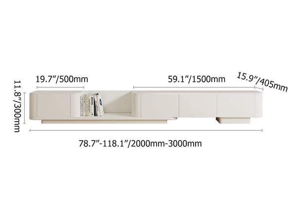 Japandi White TV Stand - Japandi