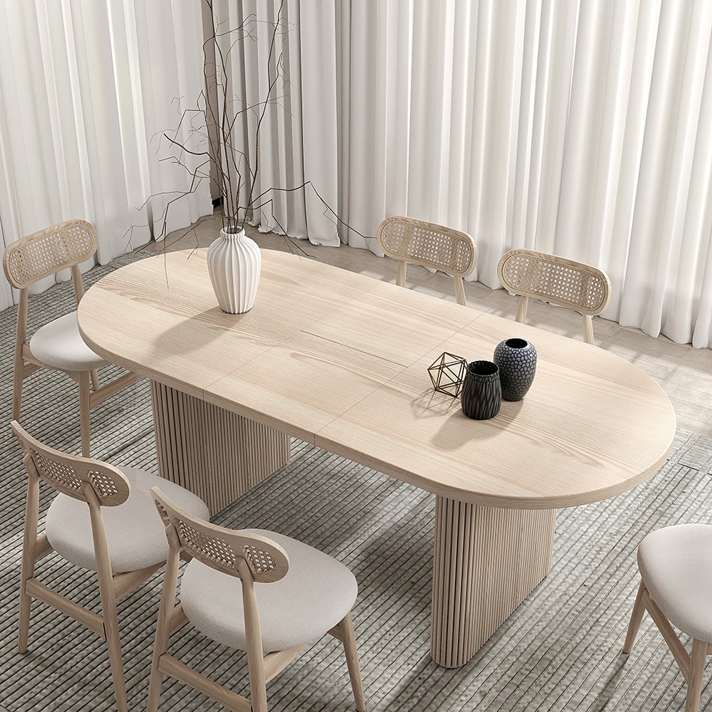 Japandi Oval Extendable Table - Japandi