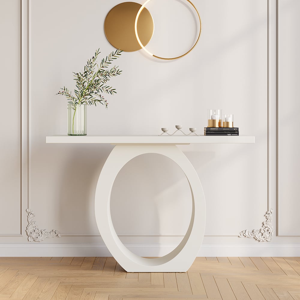 Japandi White Console Table - Japandi